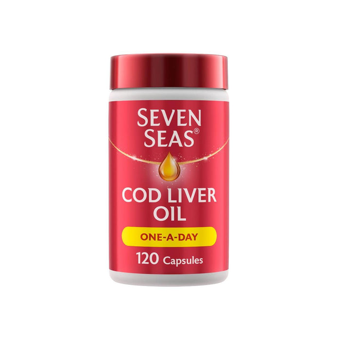 Seven Seas Cod Liver Oil One A Day Omega-3 Fish Oil & Vitamin D 120 Caps