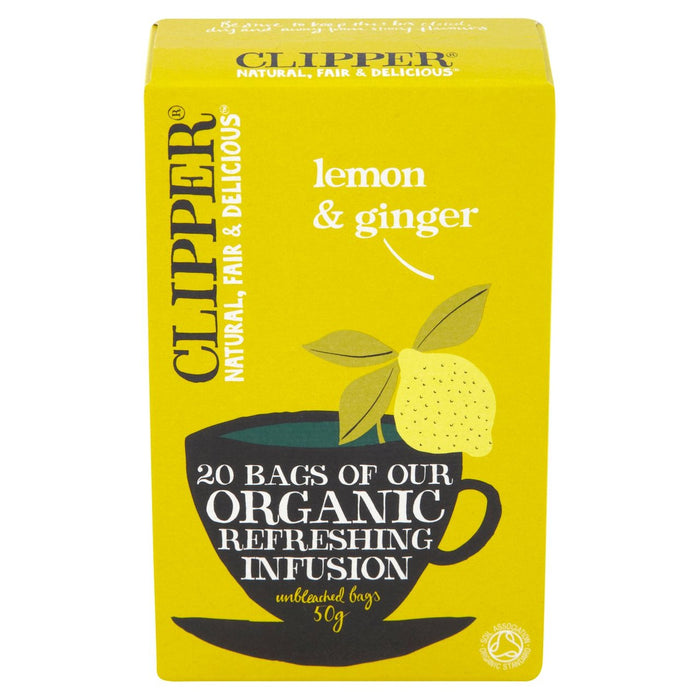 Clipper Infusión Orgánica de Limón y Jengibre 20 por paquete 