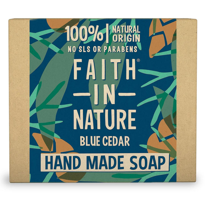 Fe en la naturaleza Cedar azul Cedar pura barra de jabón de jabón 100g
