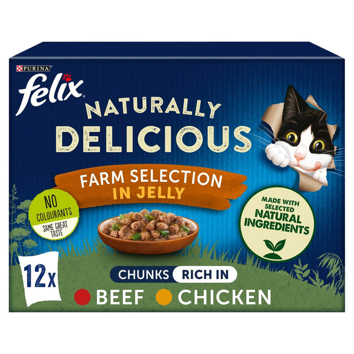 Felix Selección de granja naturalmente deliciosa con verduras en gelatina 12 x 80g