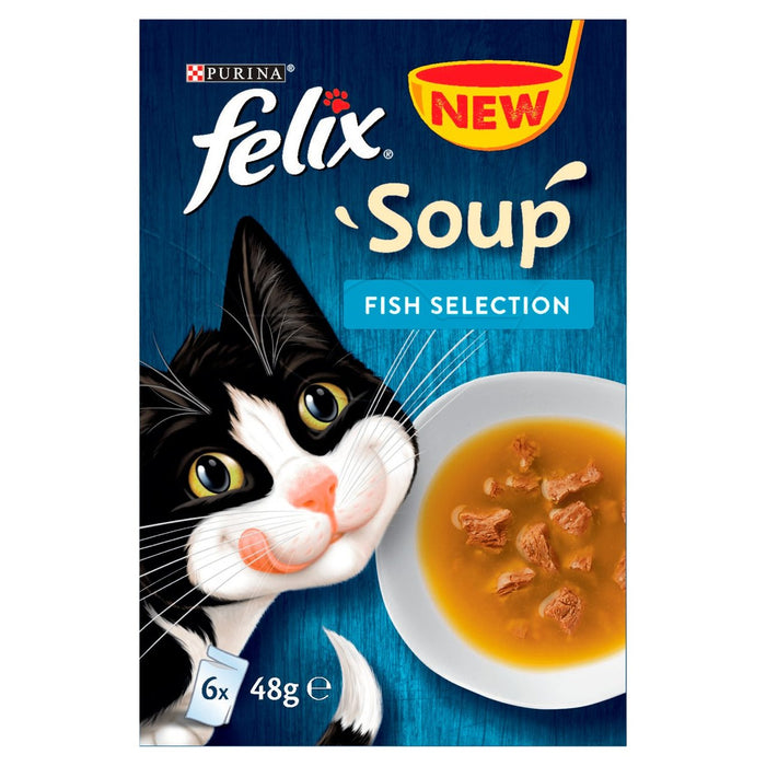 Selección de pescado de comida de sopa de sopa Felix 6 x 48g