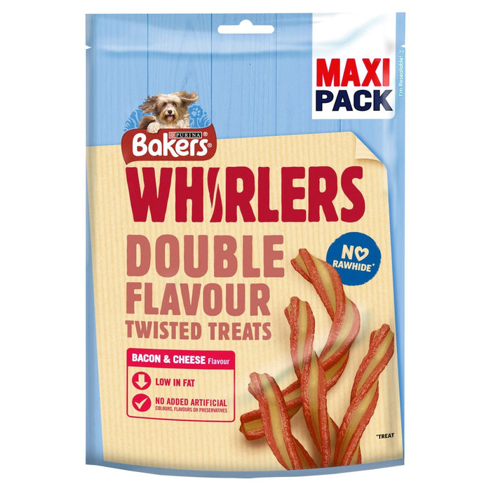 Bakers Whirlers Dog trata Bacon & Cheese 270G