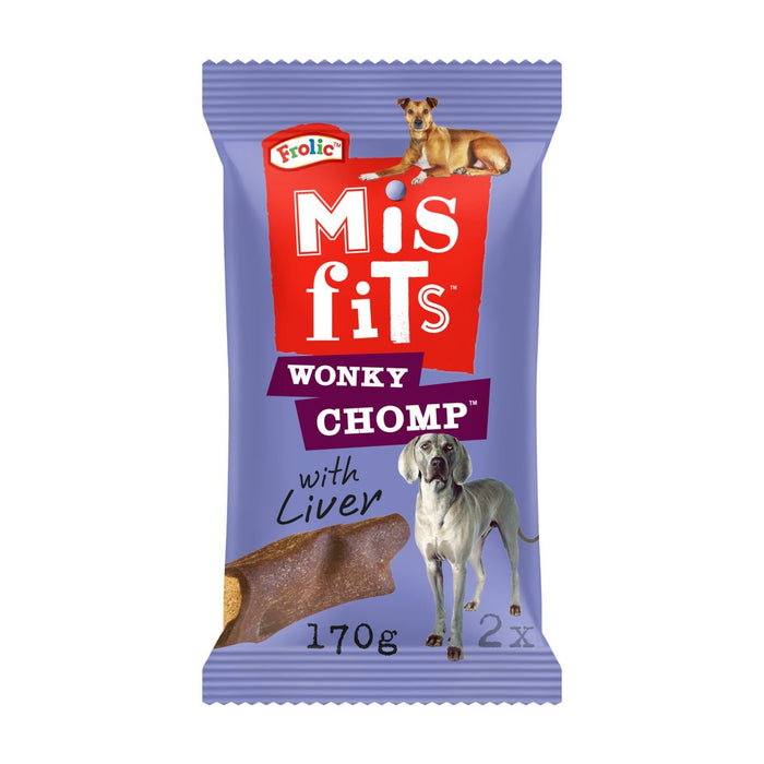 Misfits Wonky Chomp Erwachsene Medium Dog behandelt Leber 2 x 85 g