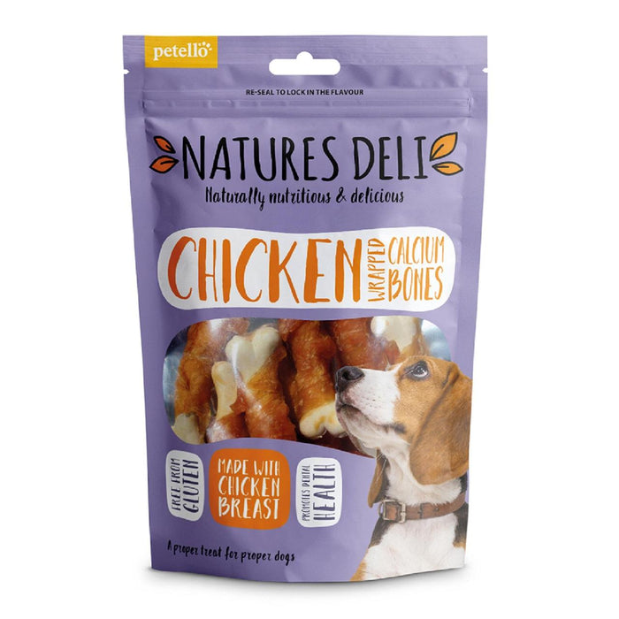 Natures Deli Chicken Wrapped Calcium Bone Dog Treats 100g