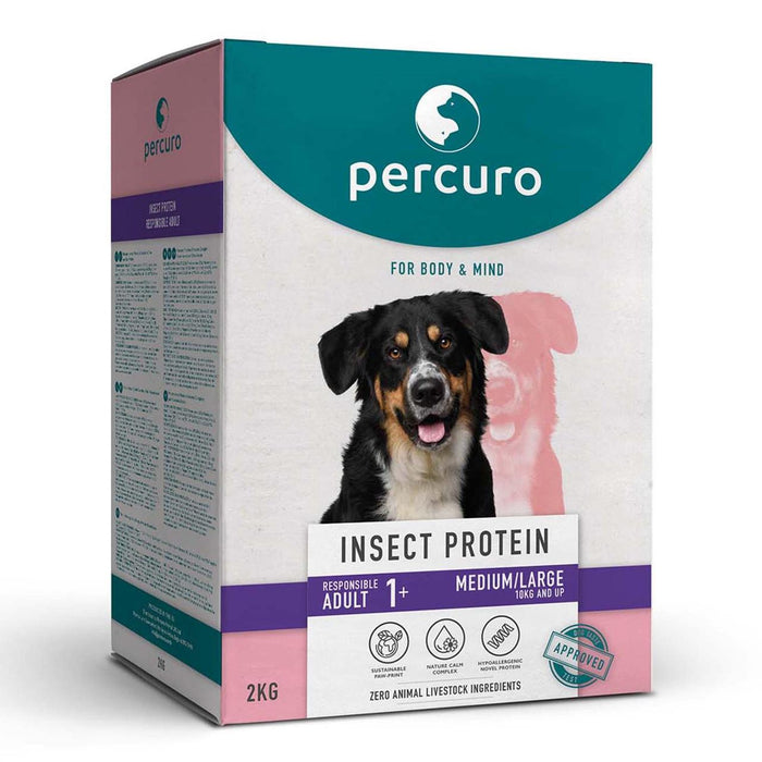 Percuro Insect Protein Erwachsene mittlere und große Rassen trockener Hundefutter 2 kg