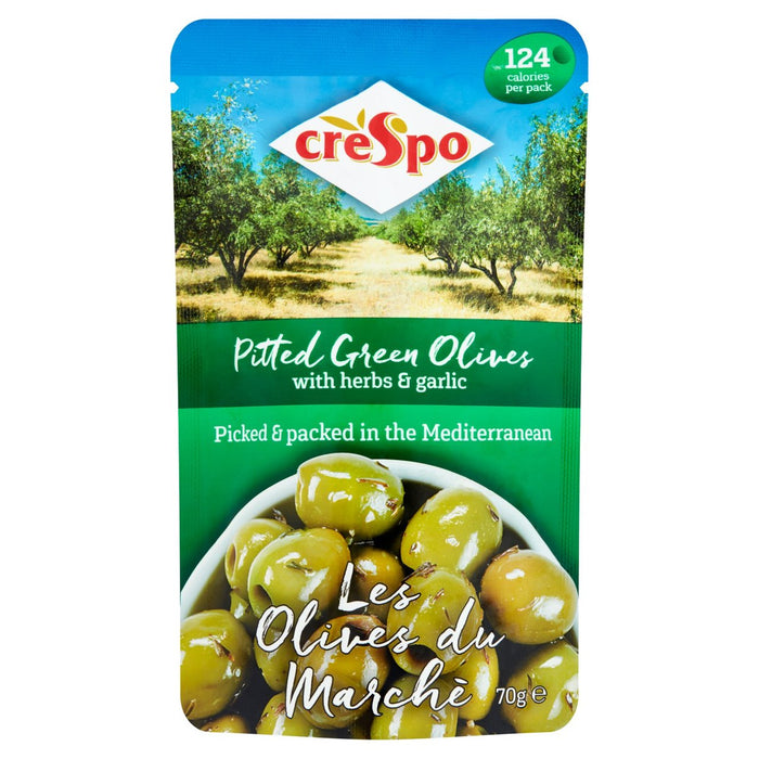 Crespo Olives Green Kräuter & Knoblauch 70g